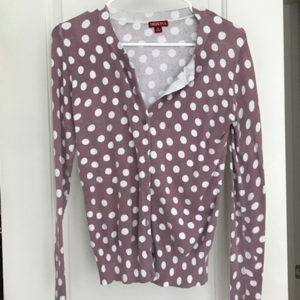 Purple and white cardigan